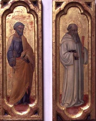 St. Peter and St. Benedict (tempera on panel) à Bicci  di Lorenzo