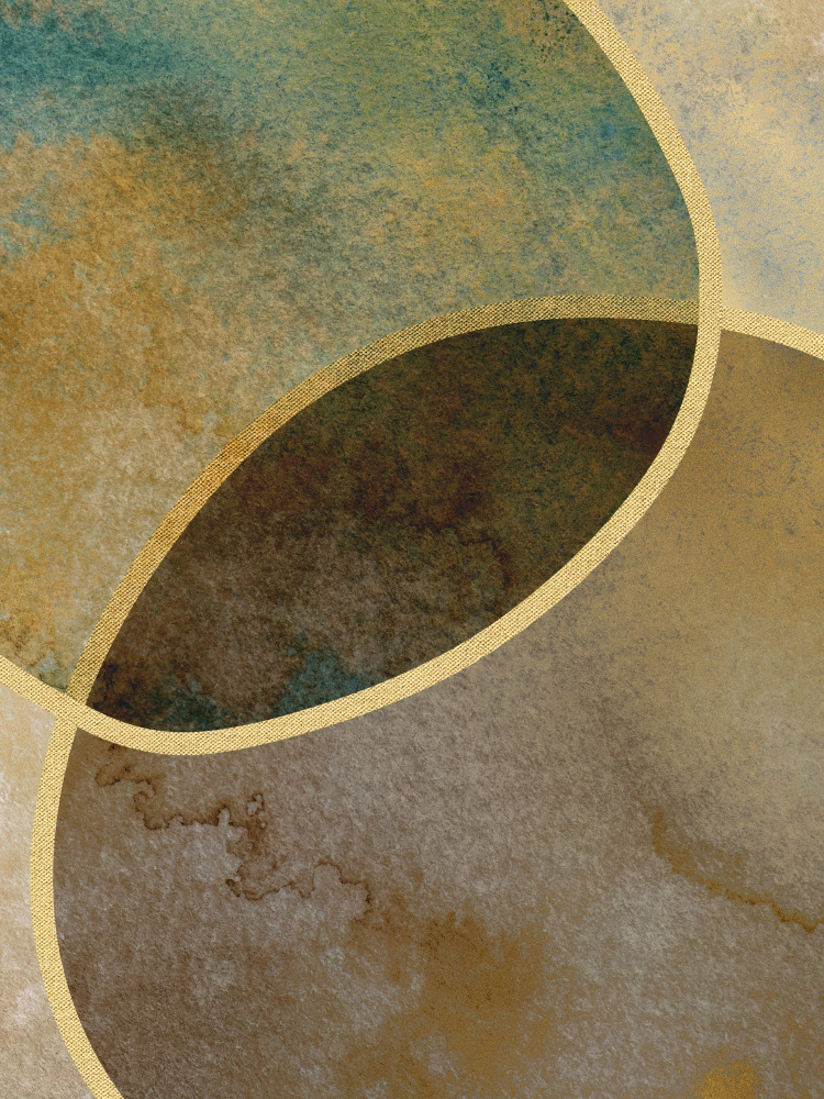 Abstract Circles With Gold 2 à Bilge Paksoylu