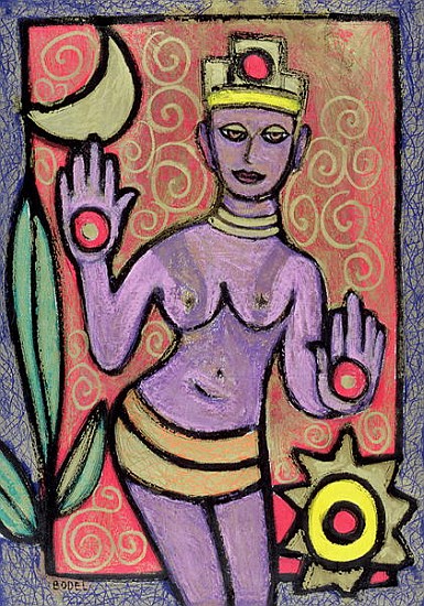 Goddess, 2002 (oil, pastel & Indian ink on paper)  à Bodel  Rikys