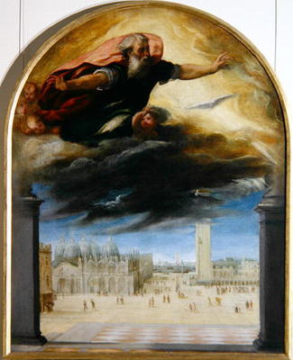 The Eternal Father and Saint Mark's Square, c.1543 (oil on canvas) à Bonifacio  Veronese