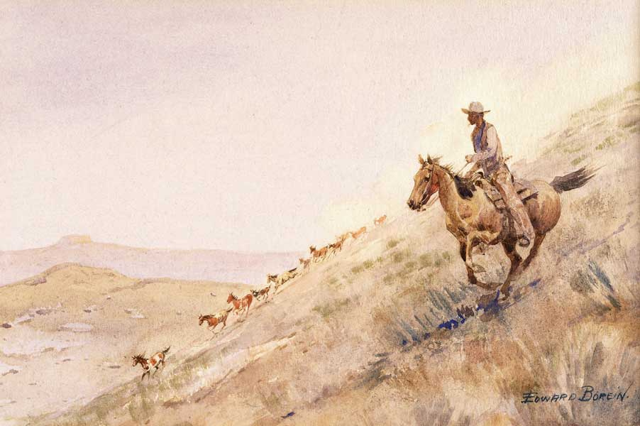 Rounding Up Horses à Edward Borein