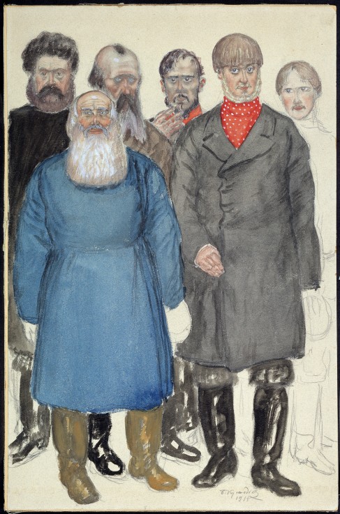 Costume design for the theatre play Wolfs and Sheeps by A. Ostrovsky à Boris Michailowitsch Kustodiew