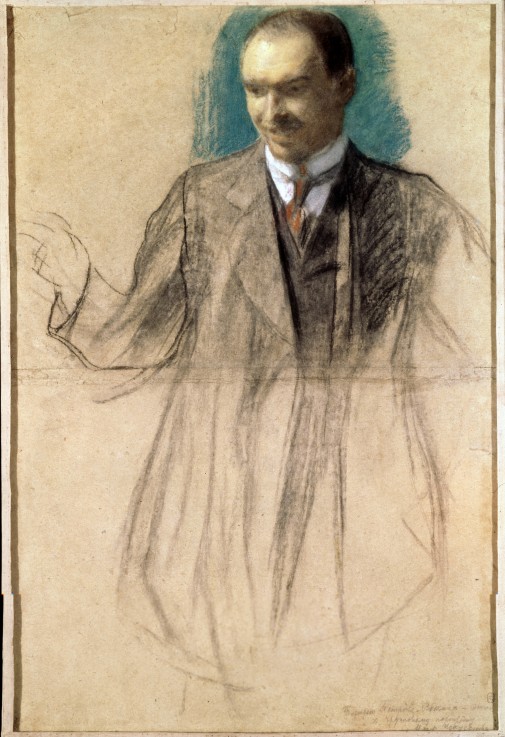 Portrait of the artist Kusma Petrov-Vodkin (1878-1939) à Boris Michailowitsch Kustodiew