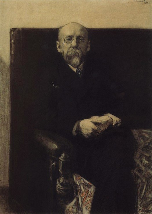 Portrait of the author Fyodor Sologub (1863-1927) à Boris Michailowitsch Kustodiew