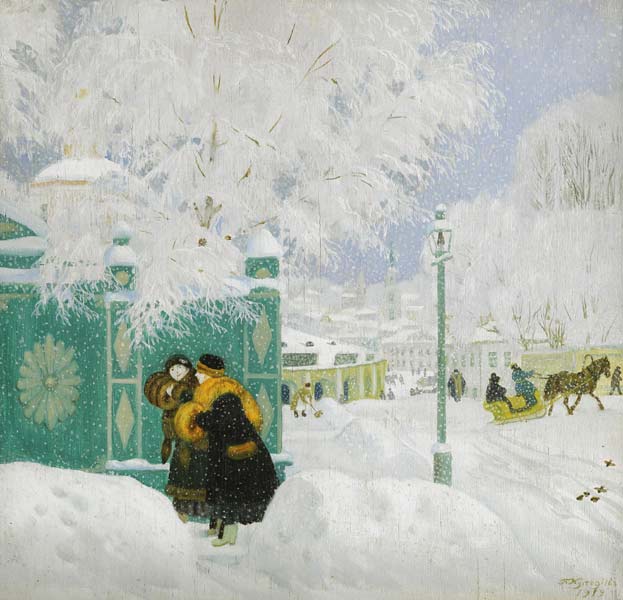 Scène d'hiver à Boris Michailowitsch Kustodiew