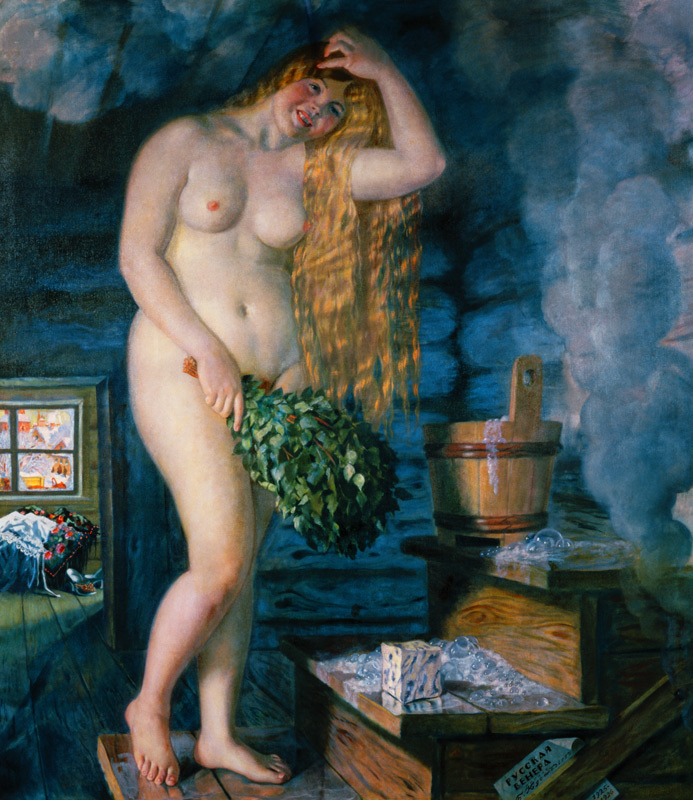 Russische Venus (Frau in der Sauna) à Boris Mikhailovich Kustodiev