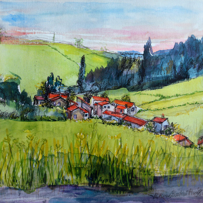 Village in the Auvergne à Brenda Brin  Booker