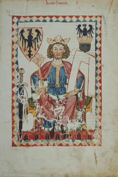Kaiser Heinrich VI. auf dem Thron à Enluminures