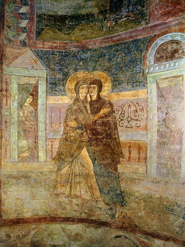 The Visitation, detail from the chapel interior à Byzantine