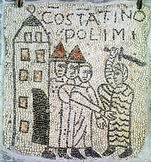 Pavement of St. John the Evangelist, detail of the Siege of Constantinople in June 1204 à Byzantine