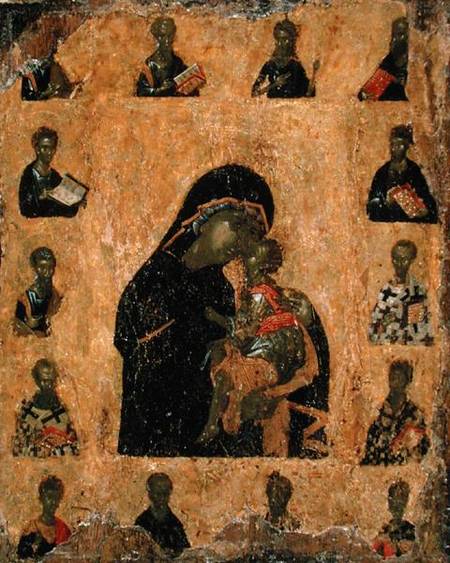 Virgin of Tenderness with the Saints à Byzantine