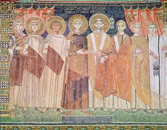Constantine IV granting Bishop Reparatus privileges for the church of Ravenna, 671-77 à École byzantine