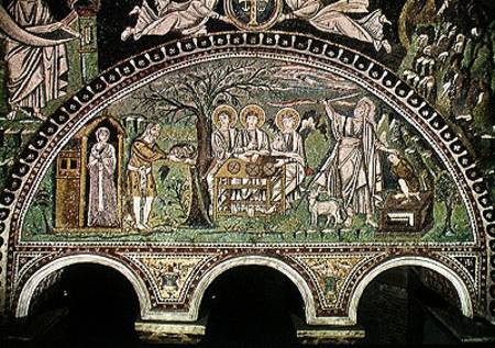 The Hospitality of Abraham and the Sacrifice of Isaac à École byzantine