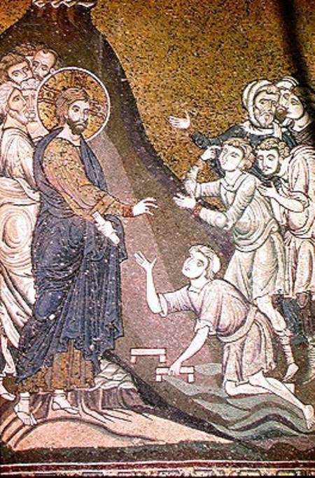 Jesus Healing the Crippled and the Blind à École byzantine