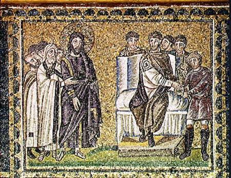Jesus before Pontius Pilate à École byzantine