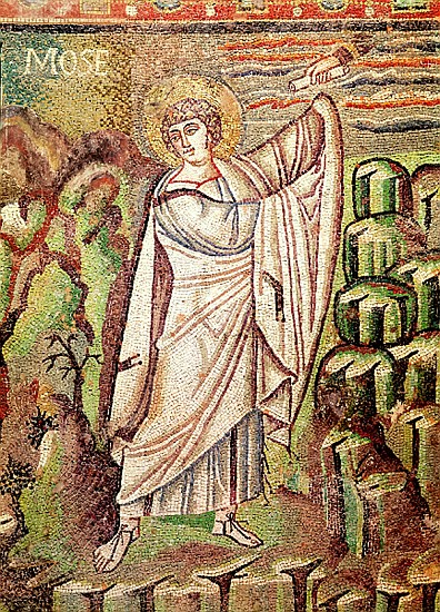 Moses on Mount Sinai, figure above the lunette depicting the Hospitality of Abraham and the Sacrific à École byzantine