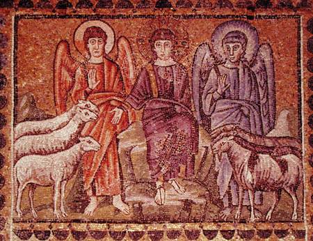 The Parable of the Good Shepherd Separating the Sheep from the Goats, Scenes from the Life of Christ à École byzantine