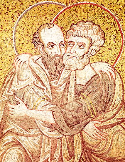SS. Peter and Paul Embracing à École byzantine