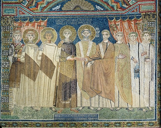 The Emperor Constantine IV grants tax immunity to the Archbishop of Ravenna à École byzantine