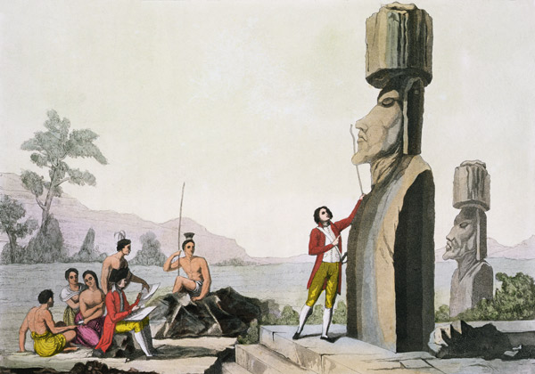 Island Monument, from Captain Cook's visit to Easter Island à C. Bottigella