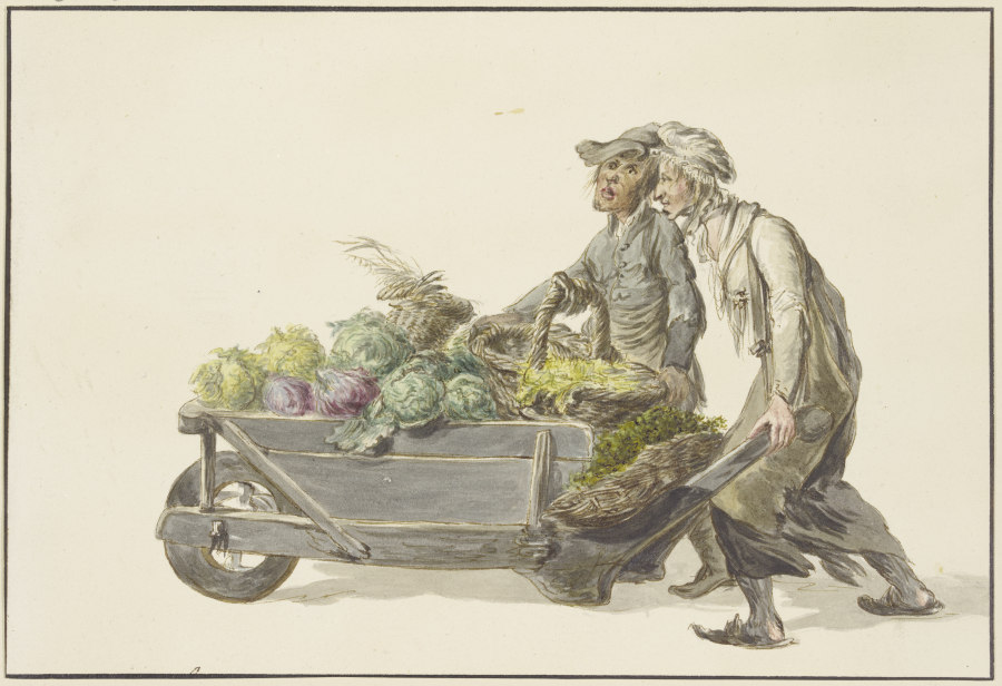 Zwei Gärtner fahren Gemüse auf den Markt à C. H. Meyer