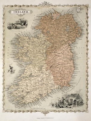 Map of Ireland, published c.1850 (hand-coloured engraving) à C. Montague