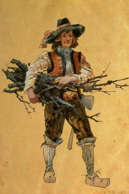 A Forester, costume design for As You Like It, produced by R. Courtneidge at the Princes Theatre, Ma