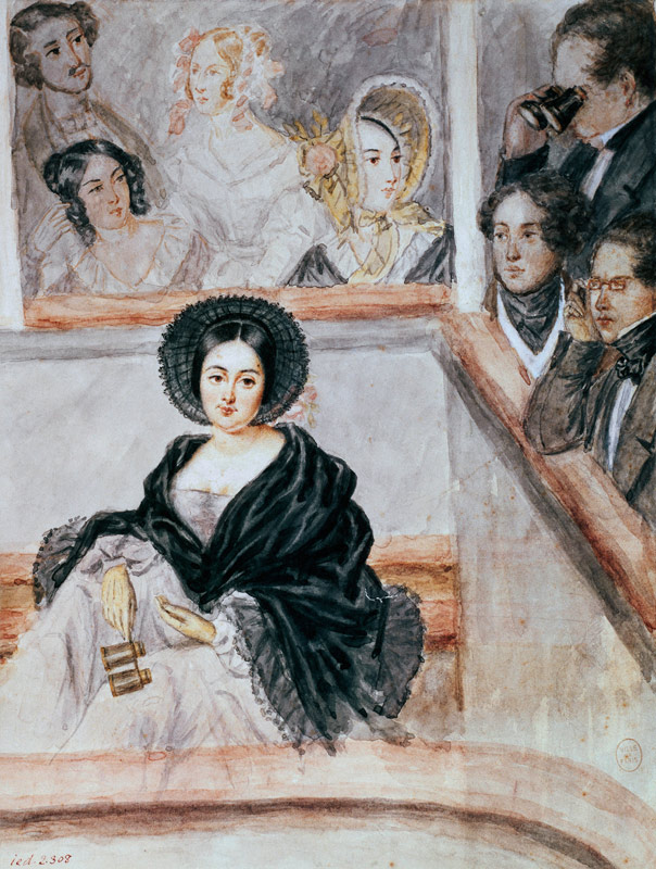 Marie Duplessis (1824-47) at the Theatre à Camille-Joseph-Etienne Roqueplan