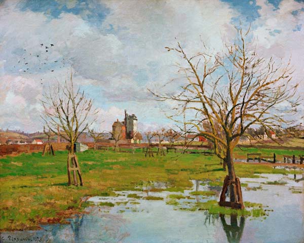 C.Pissarro, Landschaft m. überschwemmten à Camille Pissarro