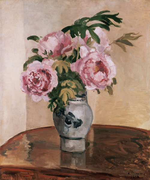 A Vase of Peonies 1875 à Camille Pissarro