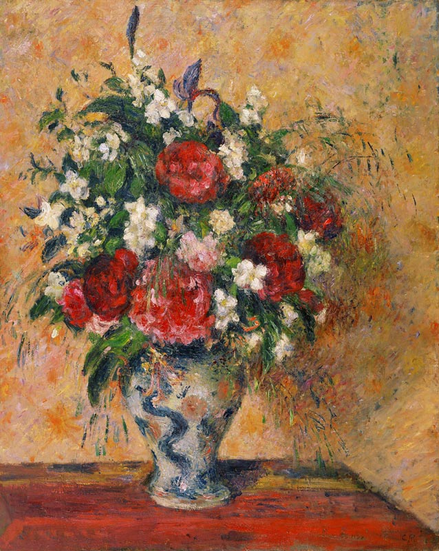Fleurs dans un vase à Camille Pissarro
