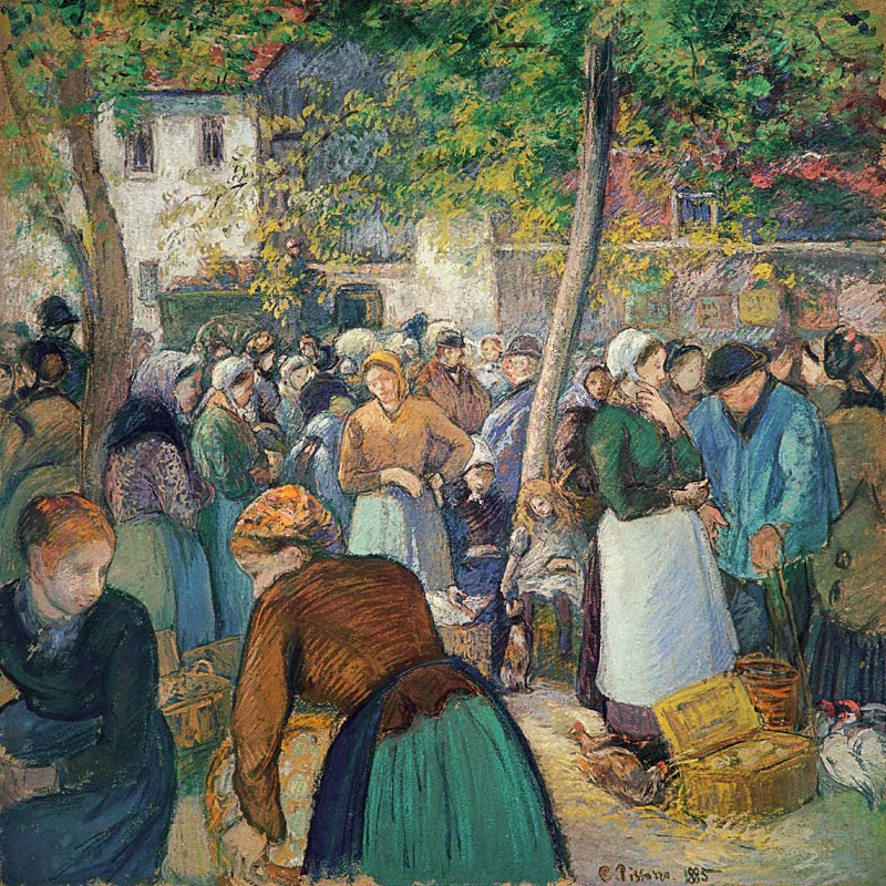 Le marché de volaille, Gisors à Camille Pissarro