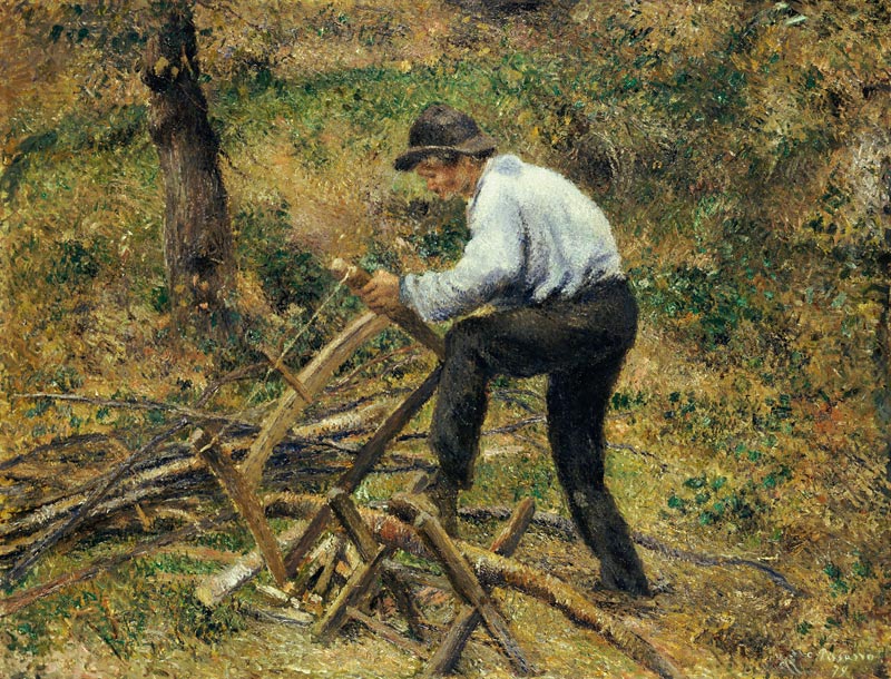 Der Vater beim Holzsägen, Pontoise à Camille Pissarro