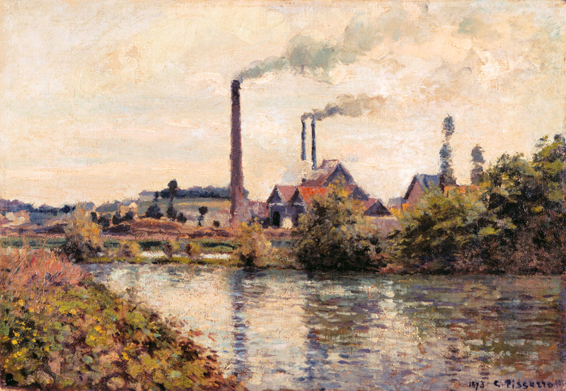 l'usine à Pontoise à Camille Pissarro