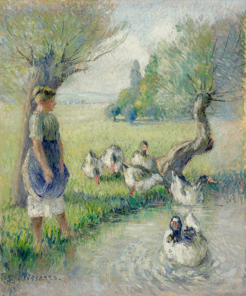 Die Gänsehirtin (Der Ententeich) à Camille Pissarro