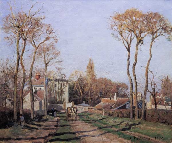 Entrance to the Village of Voisins, Yvelines à Camille Pissarro