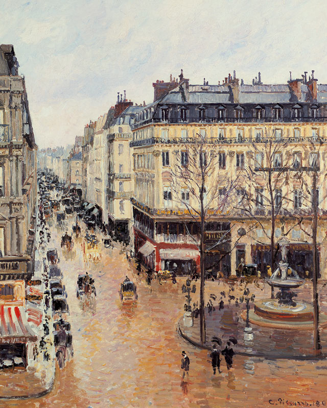 Rue Saint-Honoré am Nachmittag bei Regen à Camille Pissarro