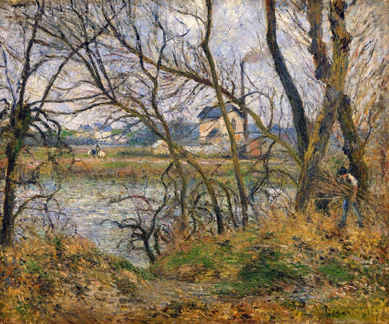 The Banks of the Oise, near Pontoise, Cloudy Weather à Camille Pissarro