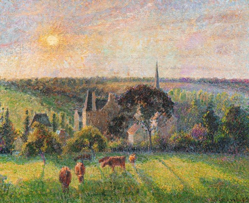 The Church and Farm of Eragny à Camille Pissarro