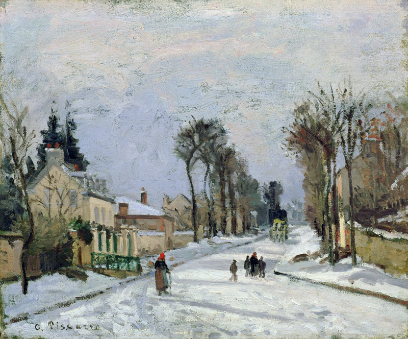 The Versailles Road at Louveciennes (Effet de Neige) à Camille Pissarro