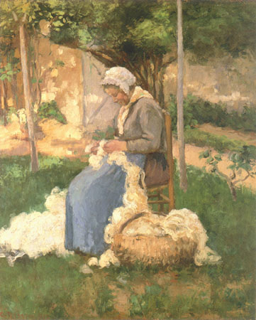 paysanne avec la laine à Camille Pissarro