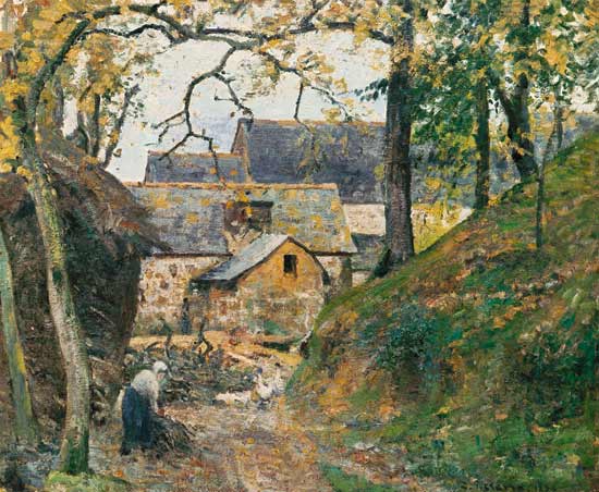 Ferme à Montfoucault à Camille Pissarro