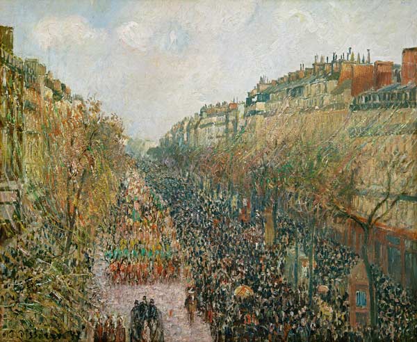 Boulevard Montmartre, Faschingsdienstag am Nachmittag à Camille Pissarro