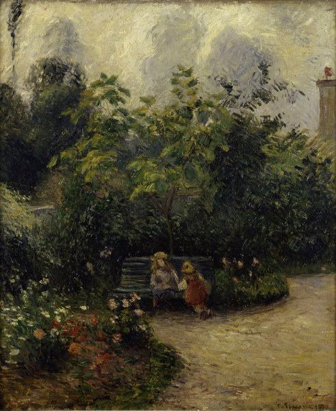 C.Pissarro / Garden in L Hermitage à Camille Pissarro
