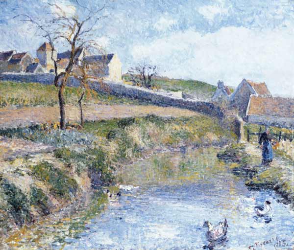 The Farm at Osny à Camille Pissarro