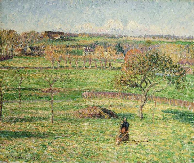 Felder im Herbst bei Bazincourt à Camille Pissarro
