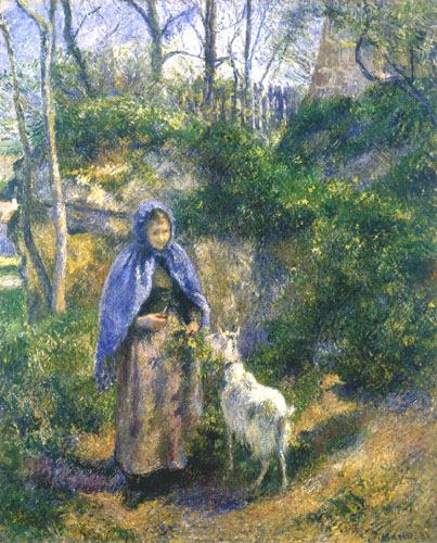 Femme avec une chèvre à Camille Pissarro