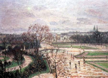 The Garden of the Tuileries in Rainy Weather à Camille Pissarro