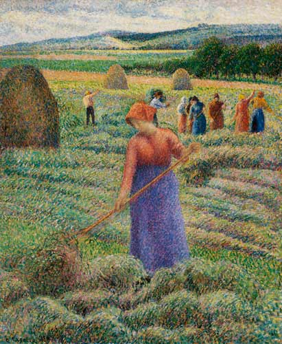 Récolte de foin à Eragny à Camille Pissarro