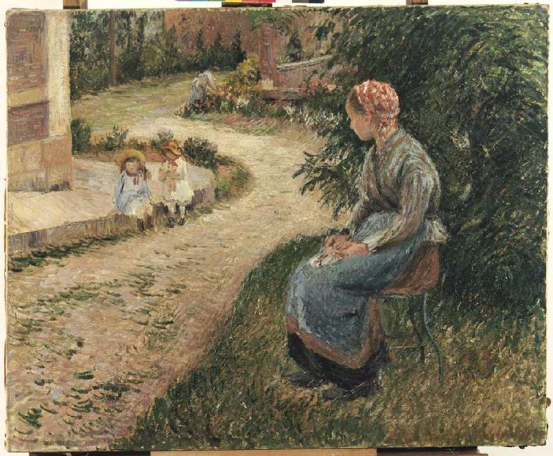 Fille d'enfant dans le jardin d'Eragny. à Camille Pissarro